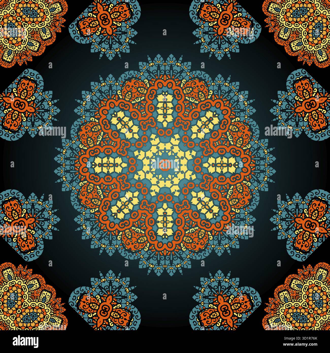 Seamless geometric pattern in oriental style Stock Photo