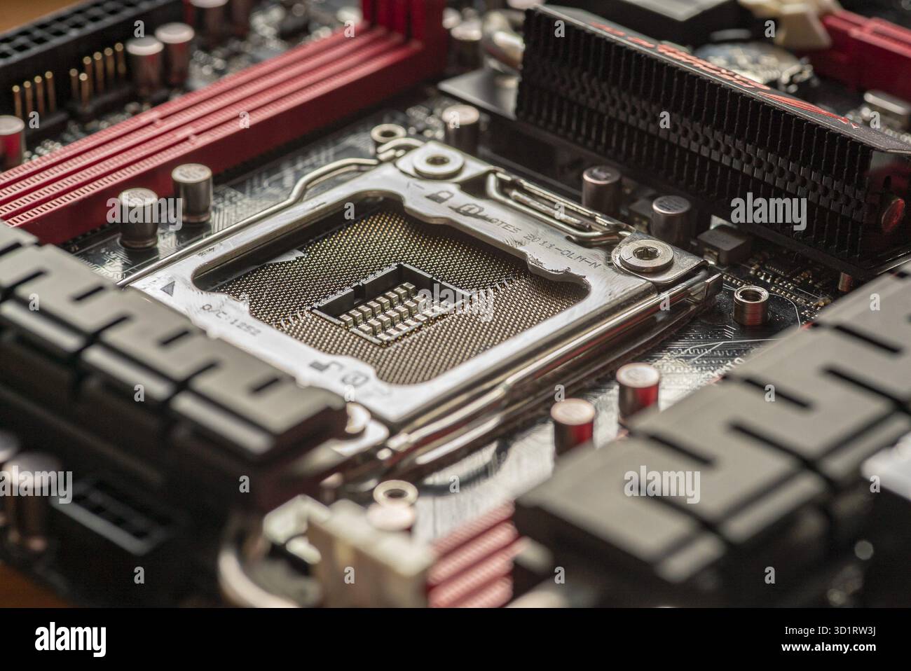 Detail of a Cpu socket in a motherboard of a gaming pc Stock Photo - Alamy