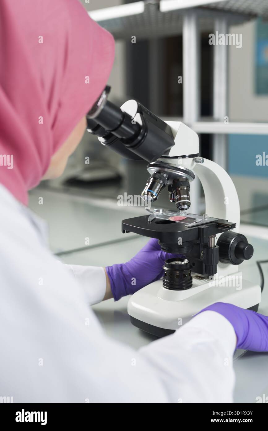 Islamic Lab Names Muslim lab worker doing an analysis Stock Photo - Alamy