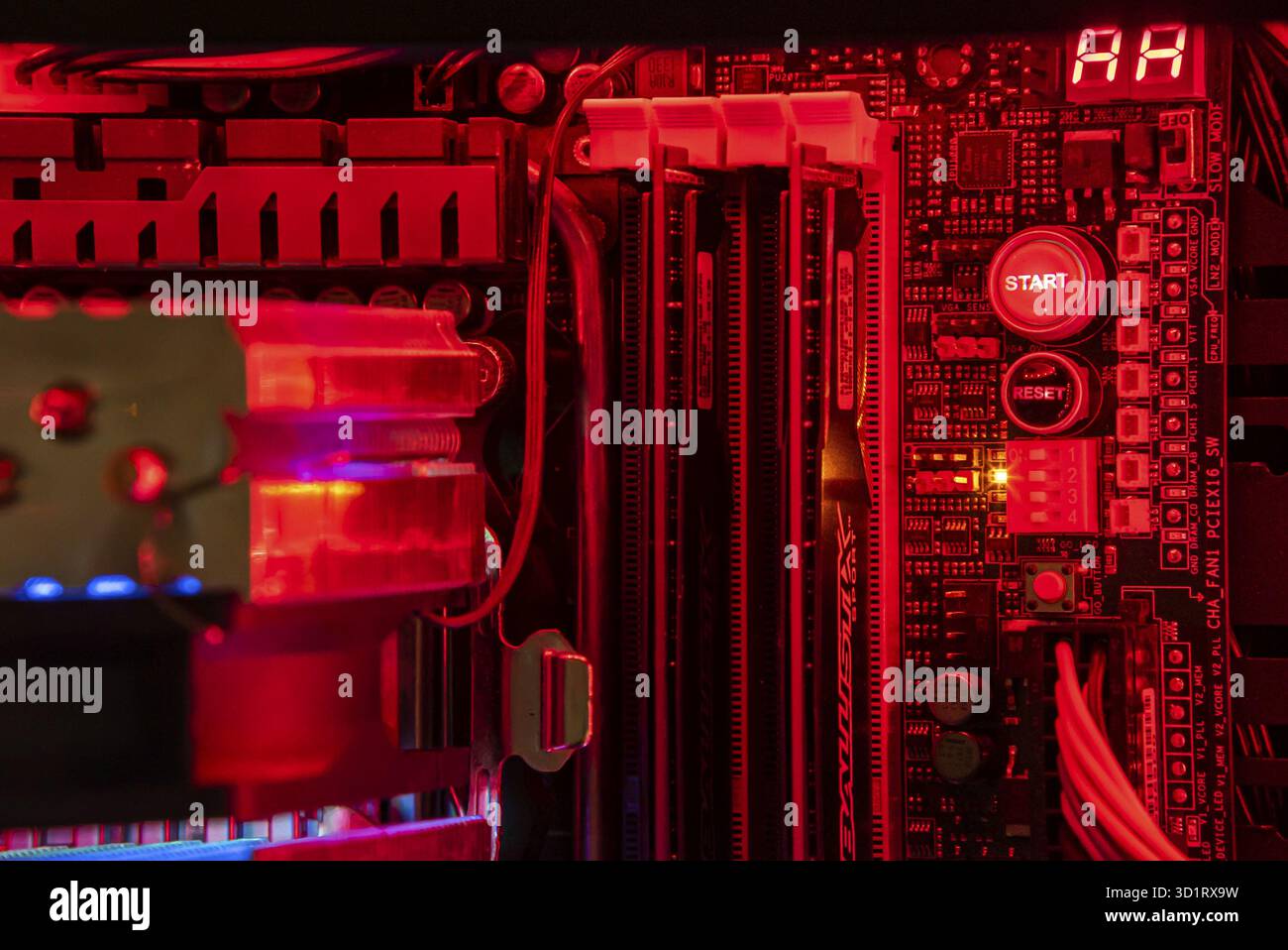 LOS ANGELES 24 APRIL 2021: Detail of components and hardware Inside a ...