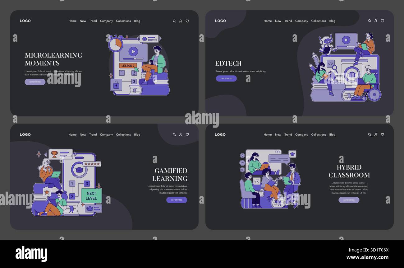 Microlearning Moment Engaging EdTech vector illustrations depicting microlearning moments ...