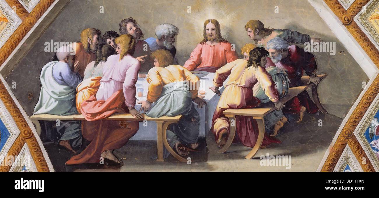 The Last Supper is a fresco by Raffaello Sanzio (Raphael, 1483–1520 ...