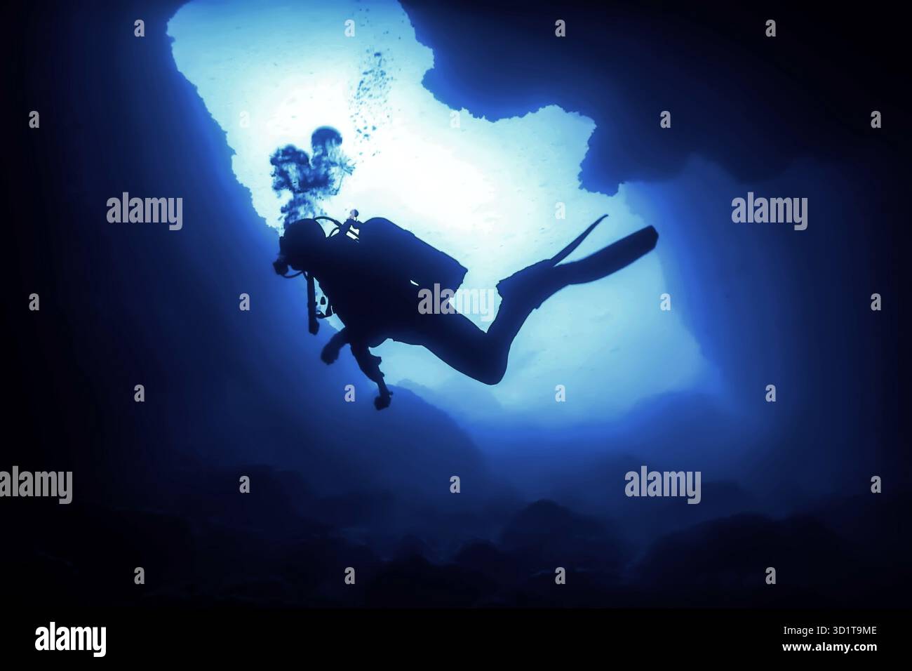 Scuba diver silhouette hi-res stock photography and images - Alamy