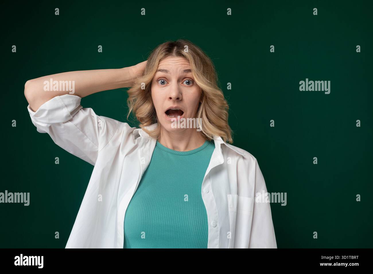 Woman With a Surprised Expression Stock Photo
