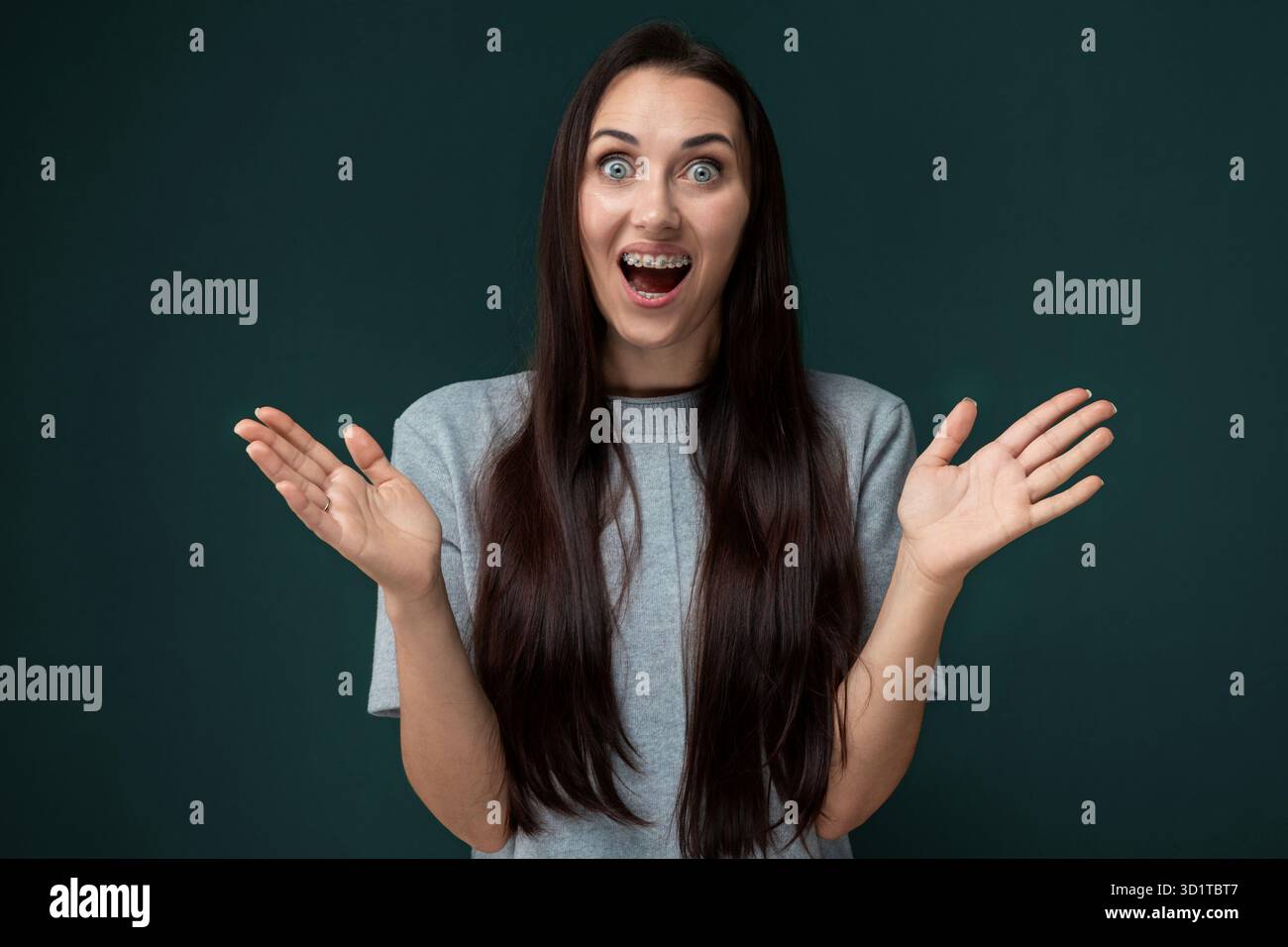 Woman With Surprised Expression Stock Photo