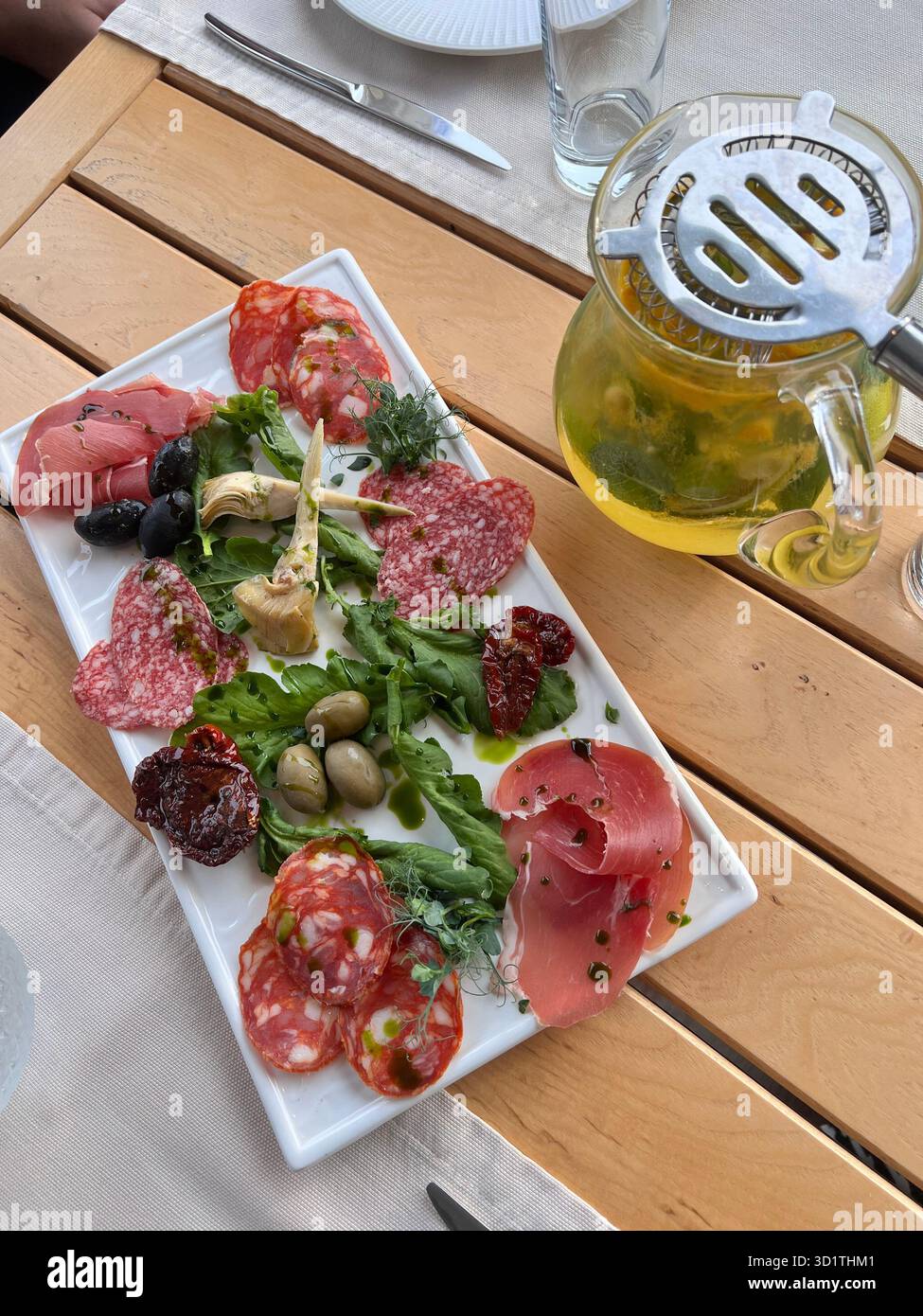 Cold cuts, suitable as an appetizer with wine and lemonade Stock Photo