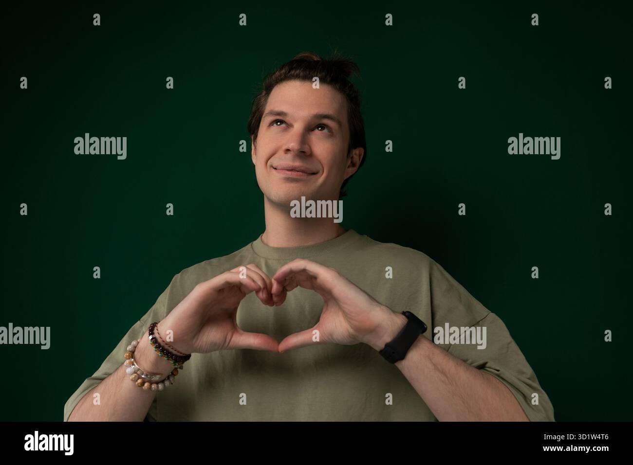 Man Making Heart With Hands Stock Photo
