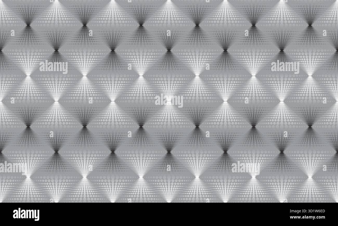 Geometric gradient pattern. Dot texture. Diagonal dotted rhombus seamless ornamental background Stock Vector