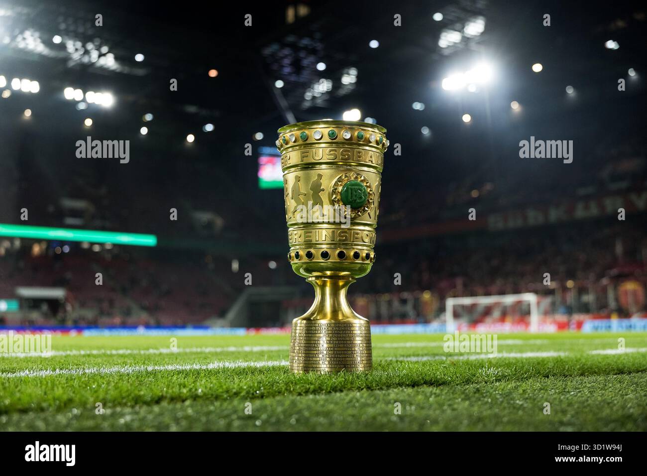 COLOGNE, GERMANY - OCTOBER 29: The DFB Pokal trophy on the pitch of ...
