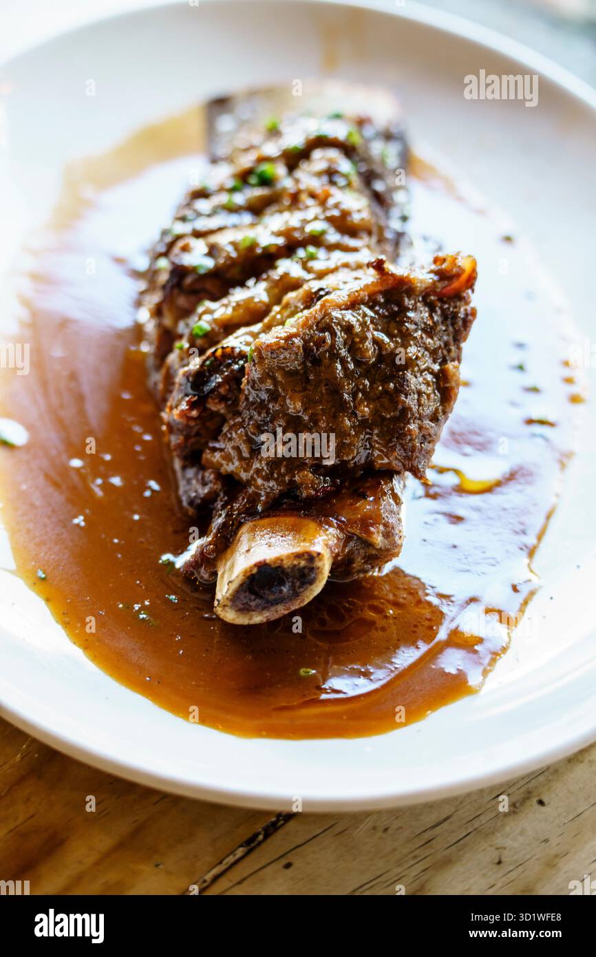 Grilled Irish black angus rib with demi glace Stock Photo - Alamy