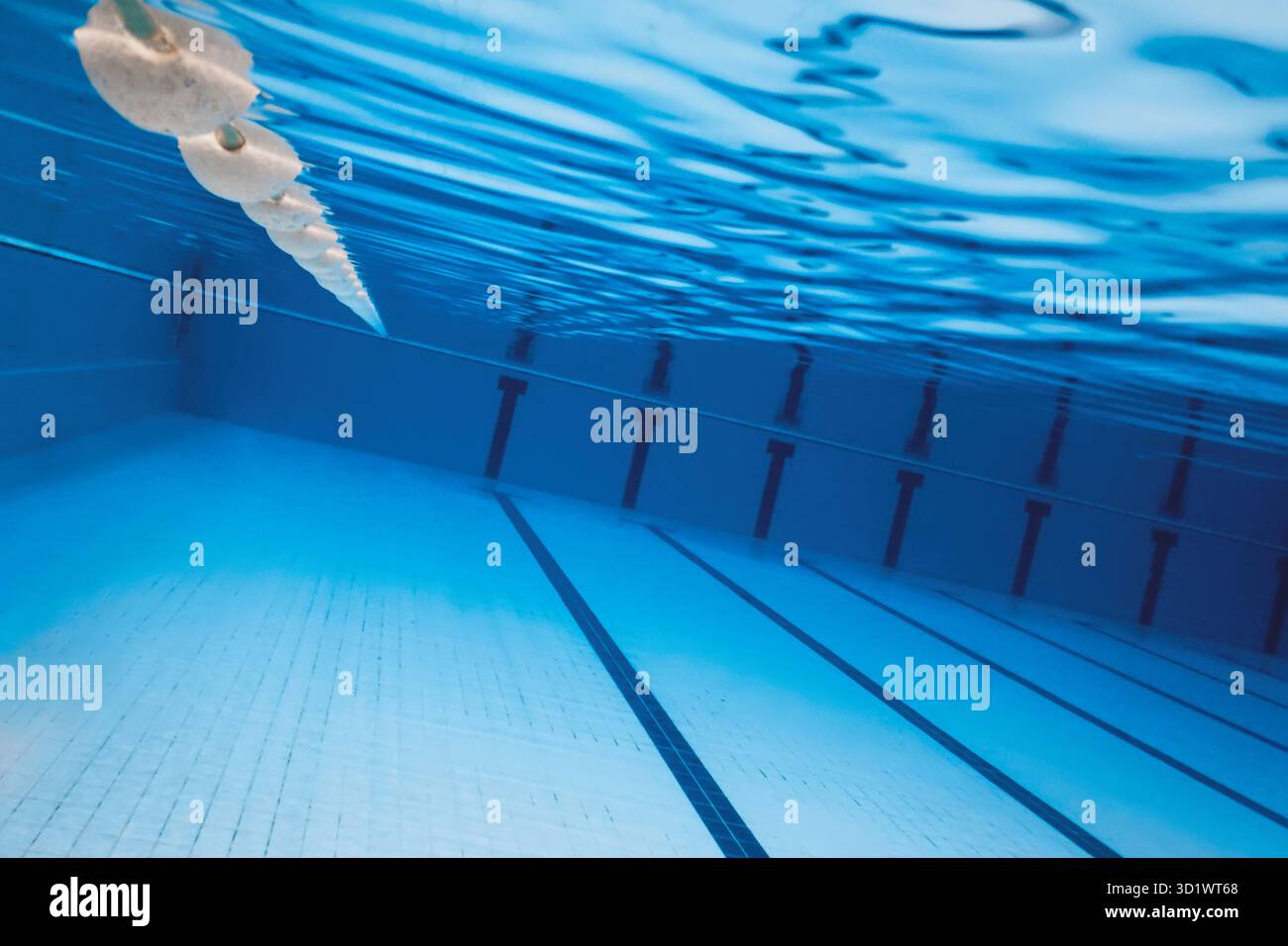 Underwater Empty Swimming Pool. Stock Photo