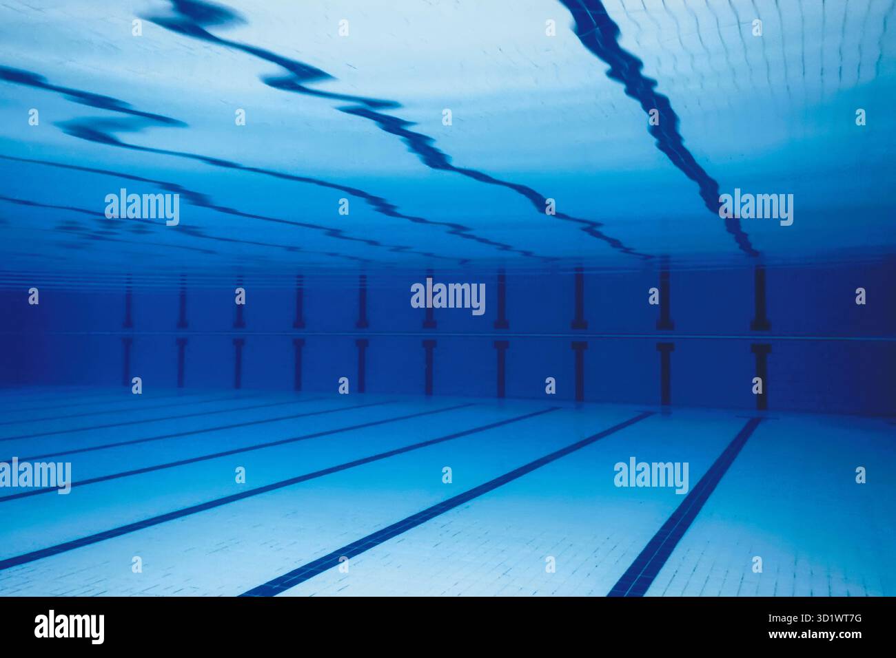 Underwater Empty Swimming Pool. Stock Photo