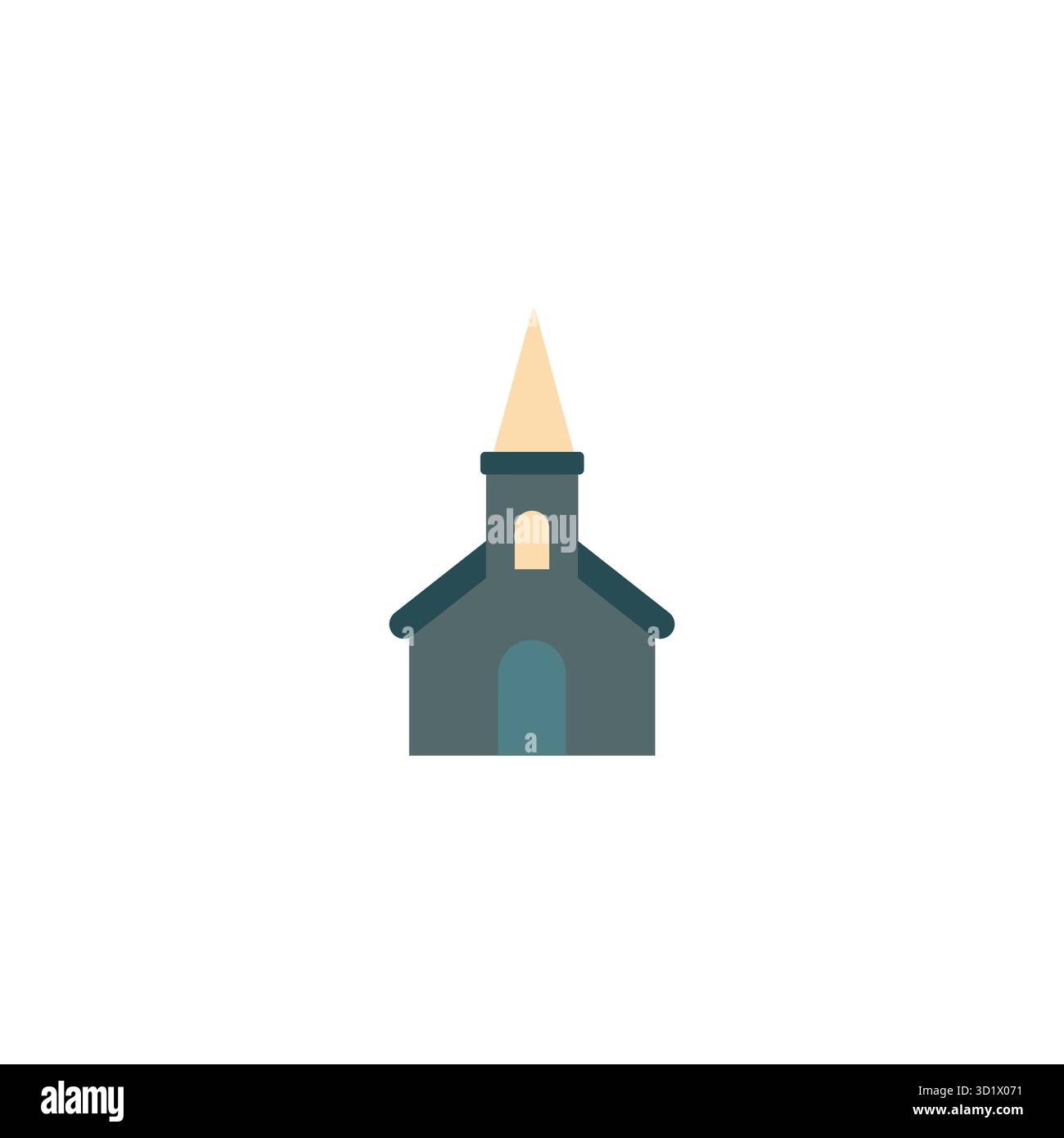 Vector church building chapel flat icon. Christian church building ...