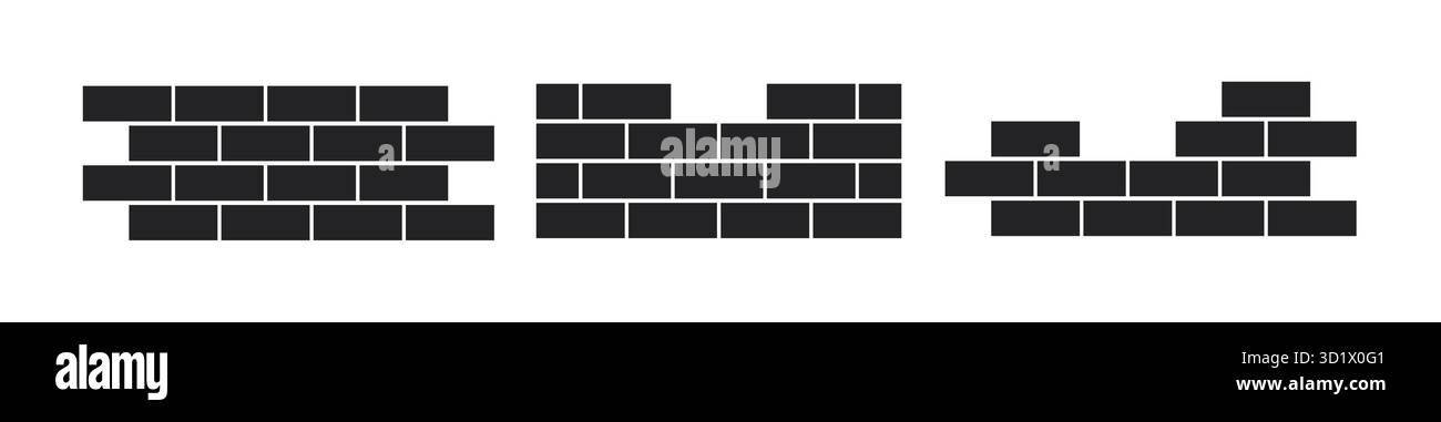 Brick wall build stack stonewall business house. Brick stone icon wall ...