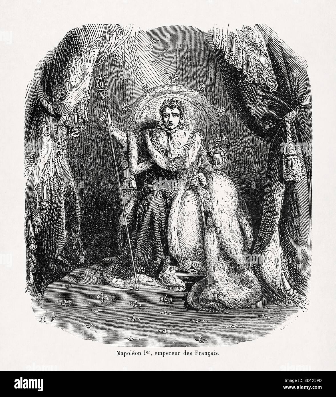Portrait napoleon bonaparte black white hi-res stock photography