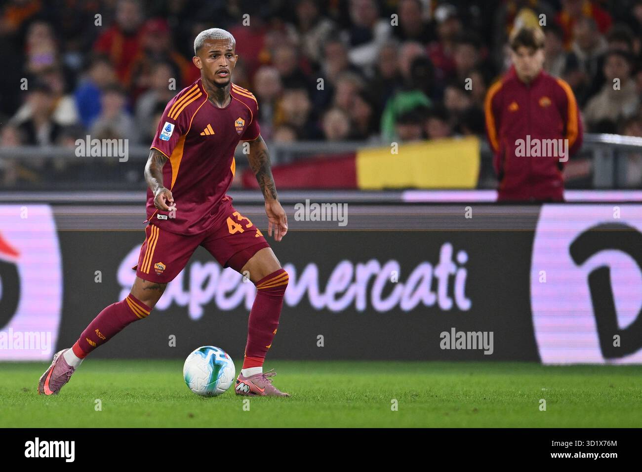 Wesley of A.S. Roma is in action during the 9th day of the Serie A ...