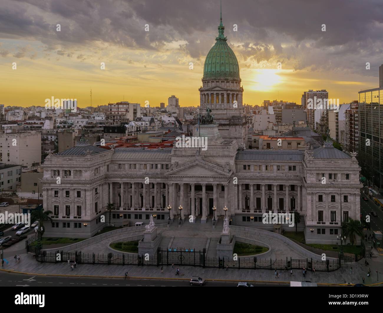 Buenos Aires, Argentina, October 21, 2025: Aerial view of the Congress ...