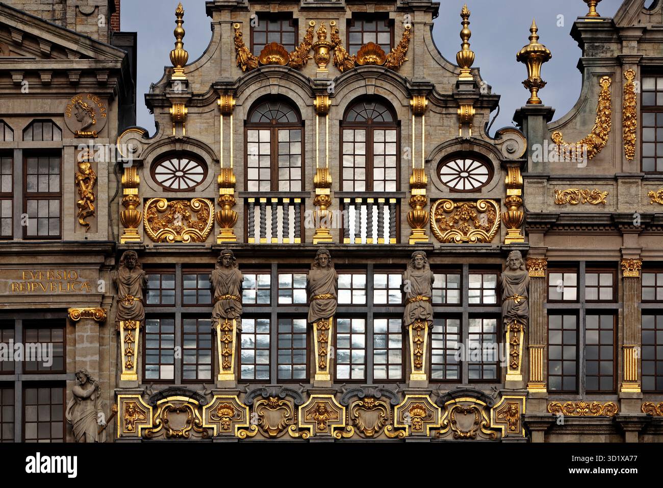 Baroque facade, Guild House Le Sac, Grand-Place, Grote Markt, Brussels ...