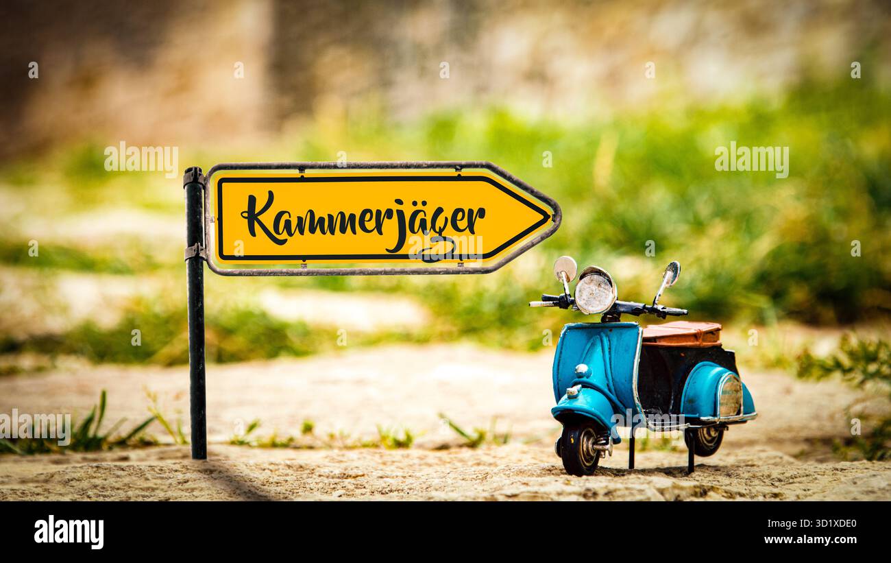 Signposts the direct way to Exterminator - Bildmontage Stock Photo