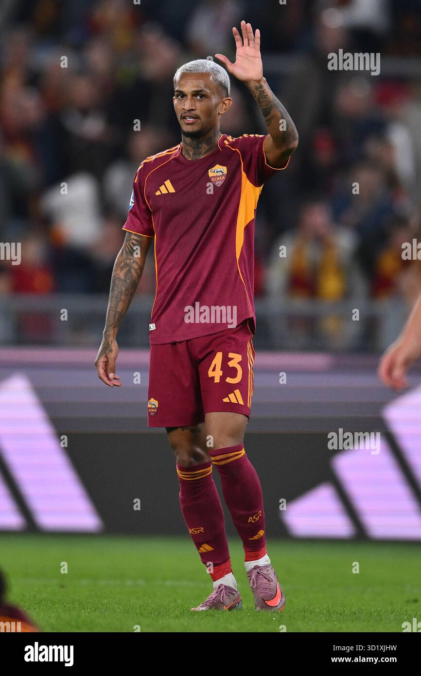 Wesley of A.S. Roma is in action during the 9th day of the Serie A ...