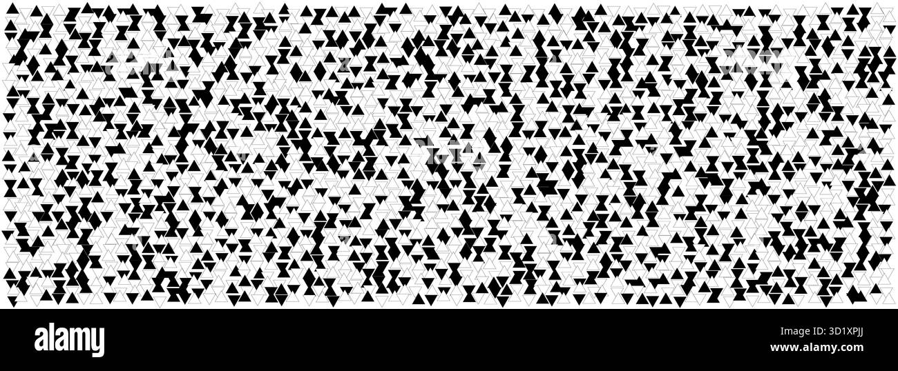 Geometric seamless pattern of large black triangles scattered on a white background ideal for modern design, web, wallpaper, or abstract art projects vector illustration Stock Vector