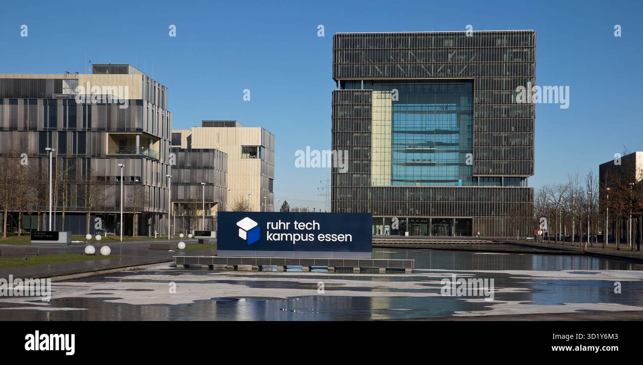 The main building Q1 of the ThyssenKrupp headquarters on the Ruhr Tech Campus Essen, Germany, Europe Stock Photo