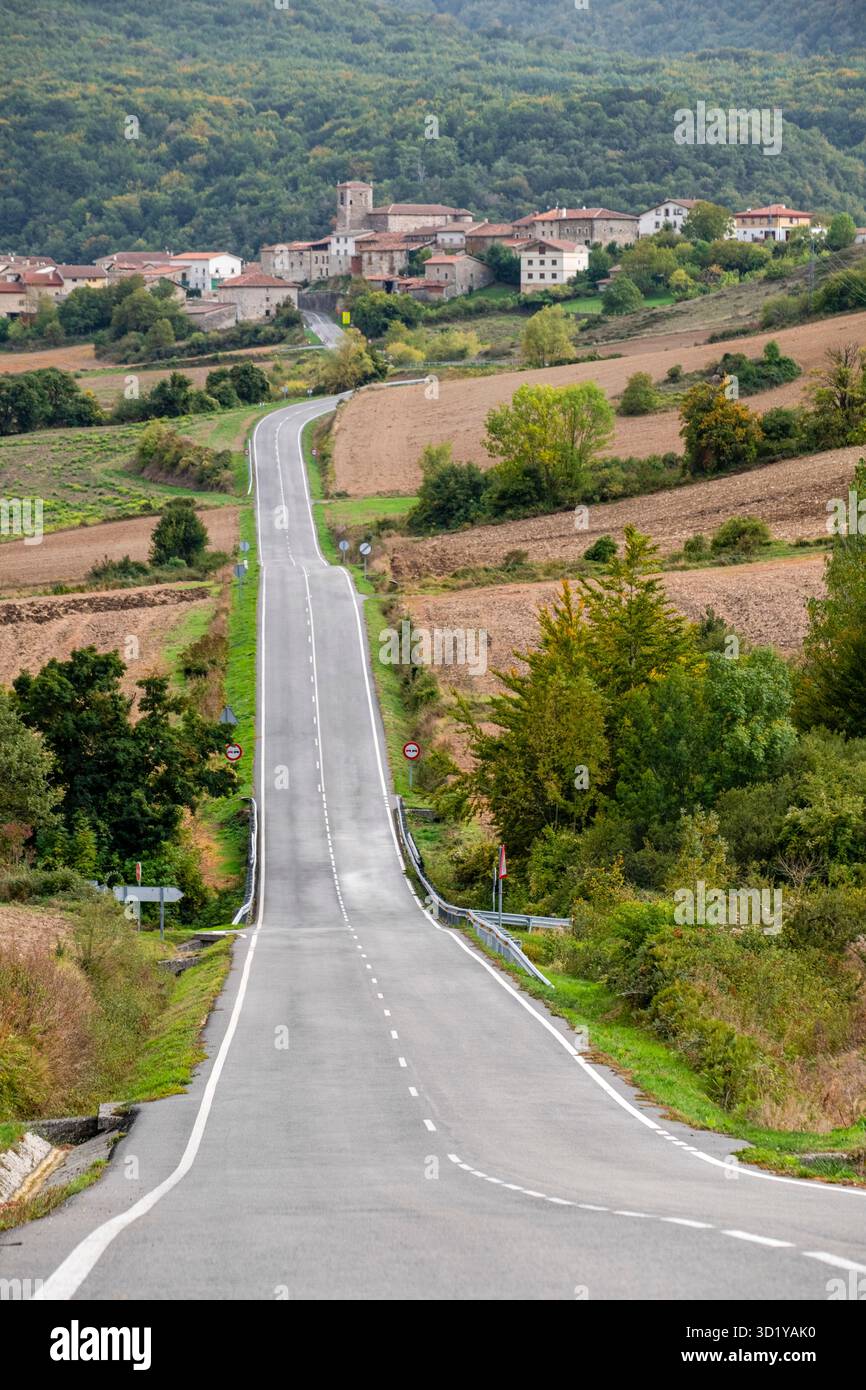 Lone van on the road Stock Photo