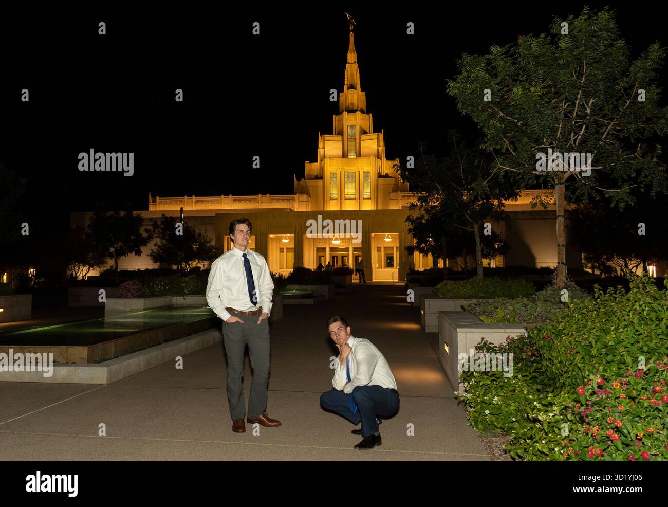 Lds family at a mormon temple from the church of Jesus Christ Stock ...