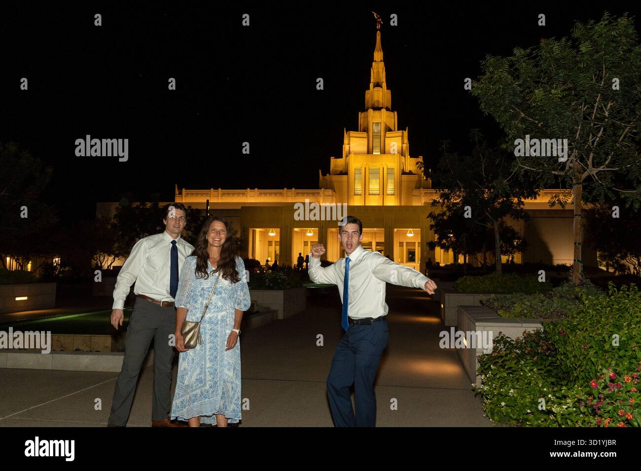 Lds family at a mormon temple from the church of Jesus Christ Stock ...