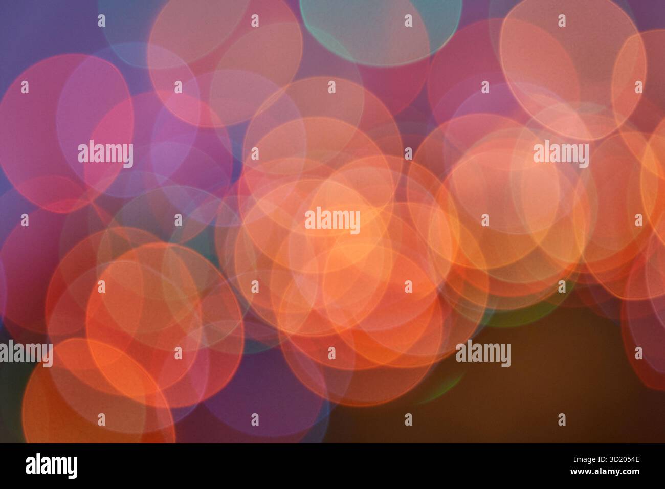 Vibrant abstract bokeh background with multicolored circular light patterns Stock Photo