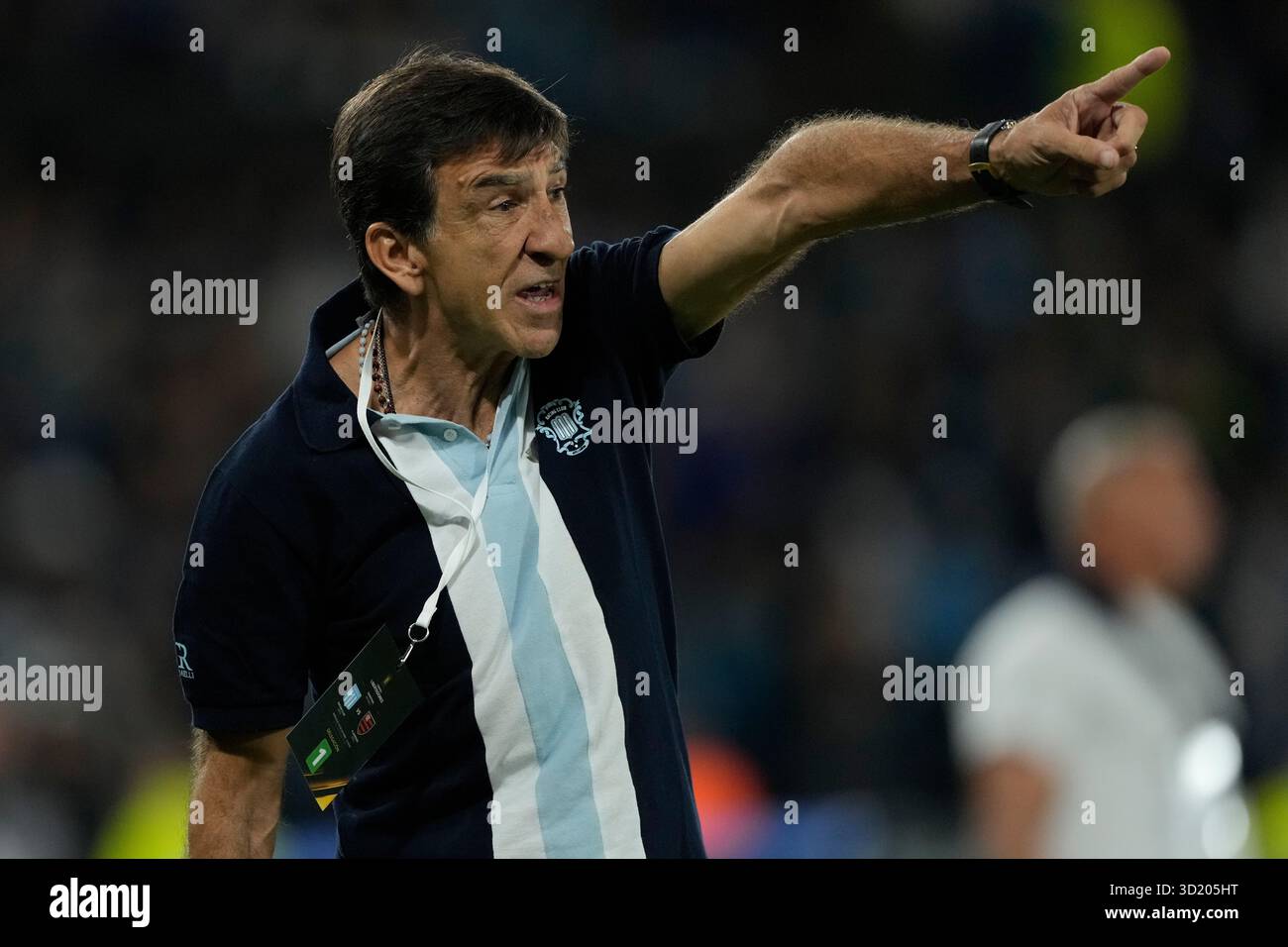 Costas Racing Coach Gustavo Costas of Argentina's Racing Club reacts during a Copa ...