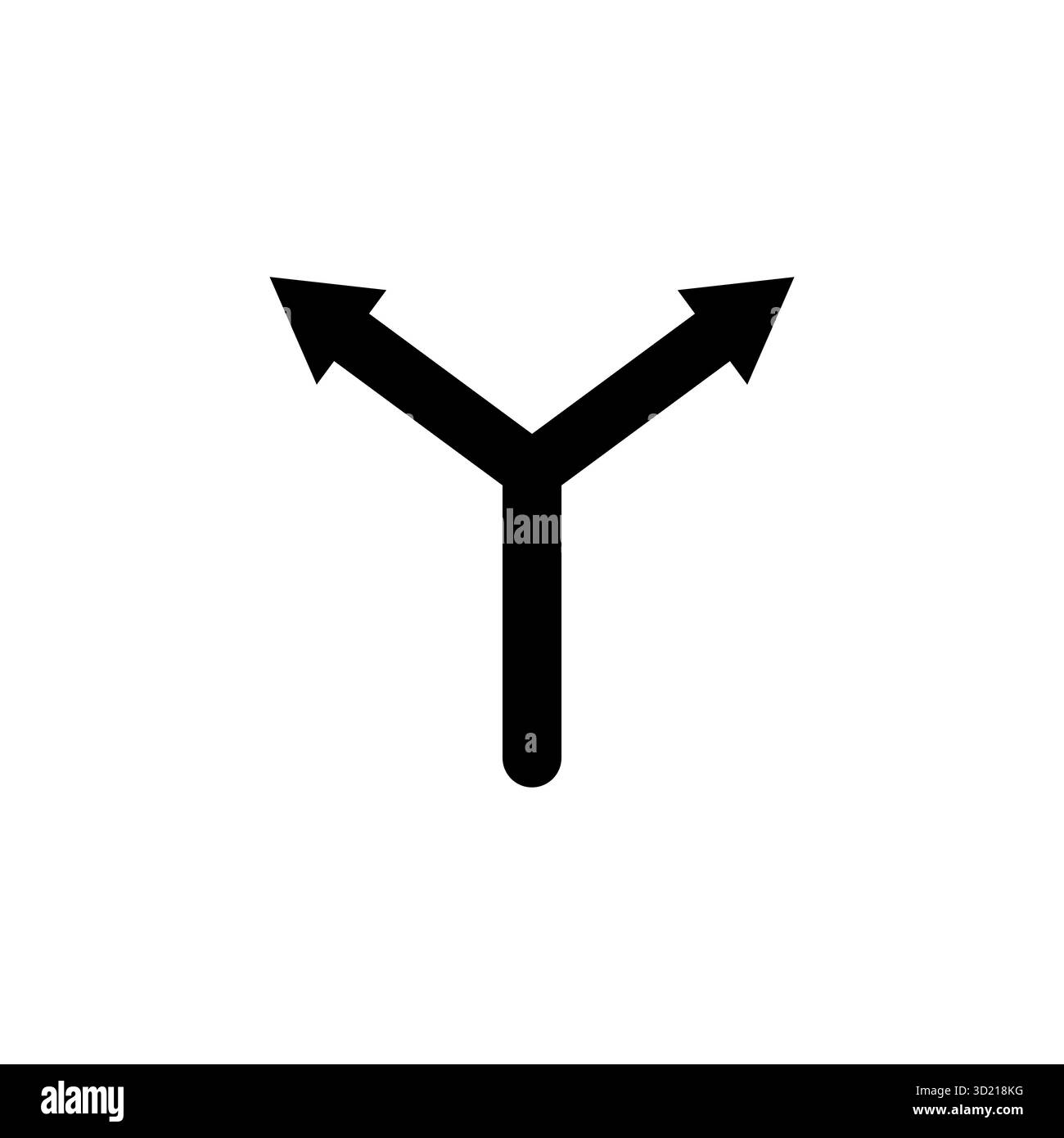 Two direction multidirectional arrow vector symbol isolated on white background representing navigation movement direction and choice Stock Vector