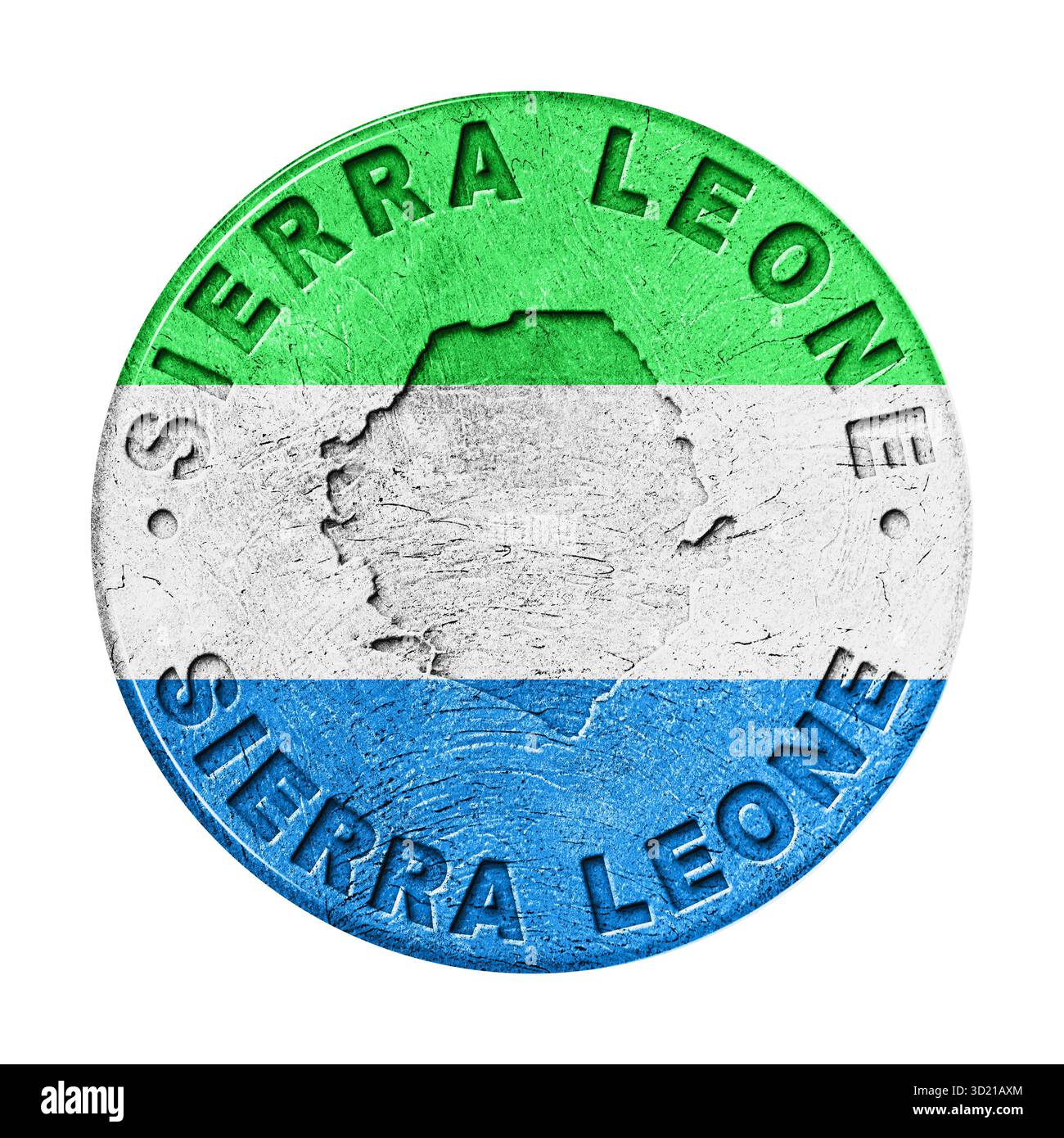 Sierra Leone Flag Button with Map Stock Photo - Alamy