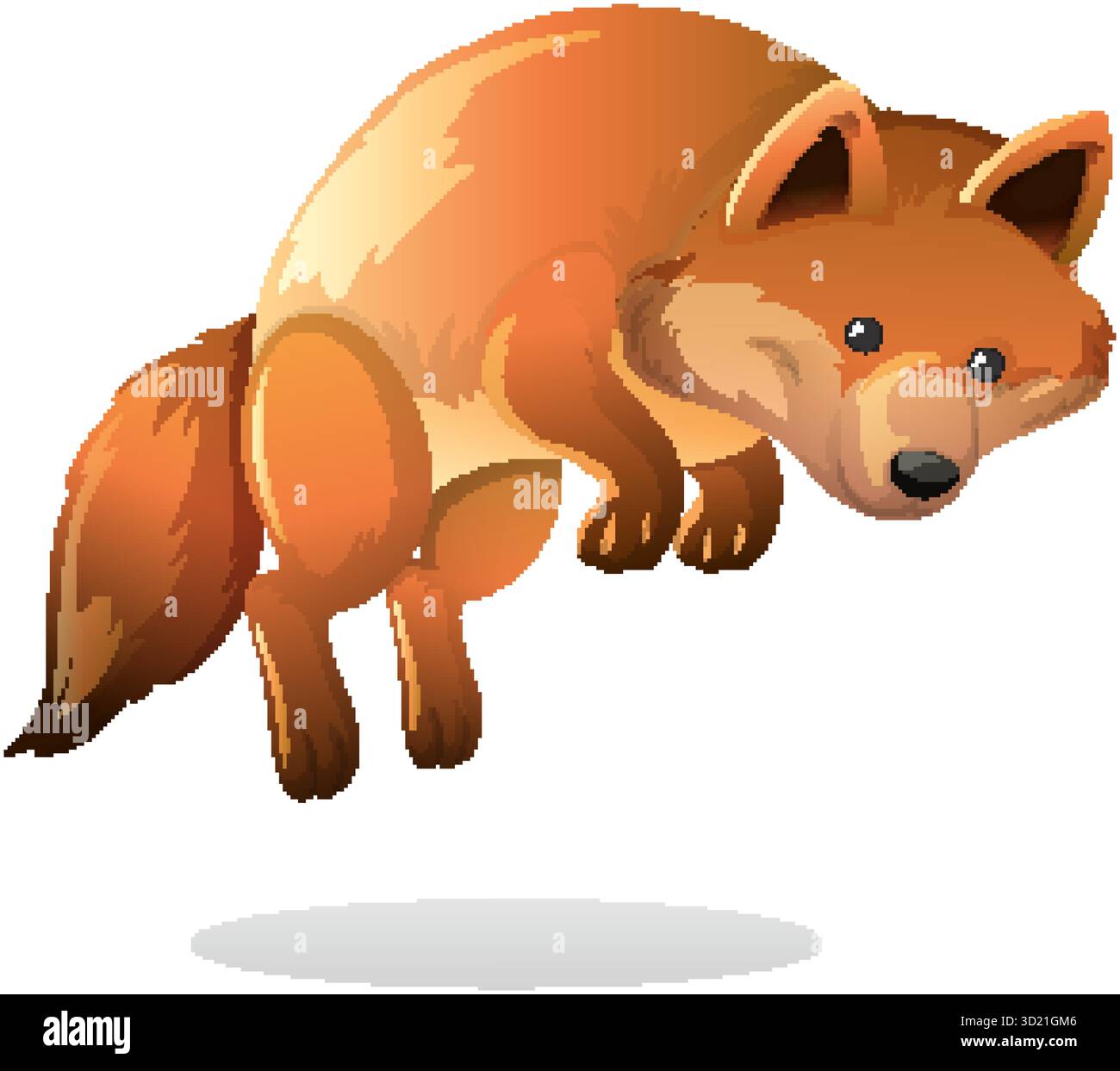 Clean Red Fox Stylized red fox mid-leap, vibrant colors, clean vector lines, white ...
