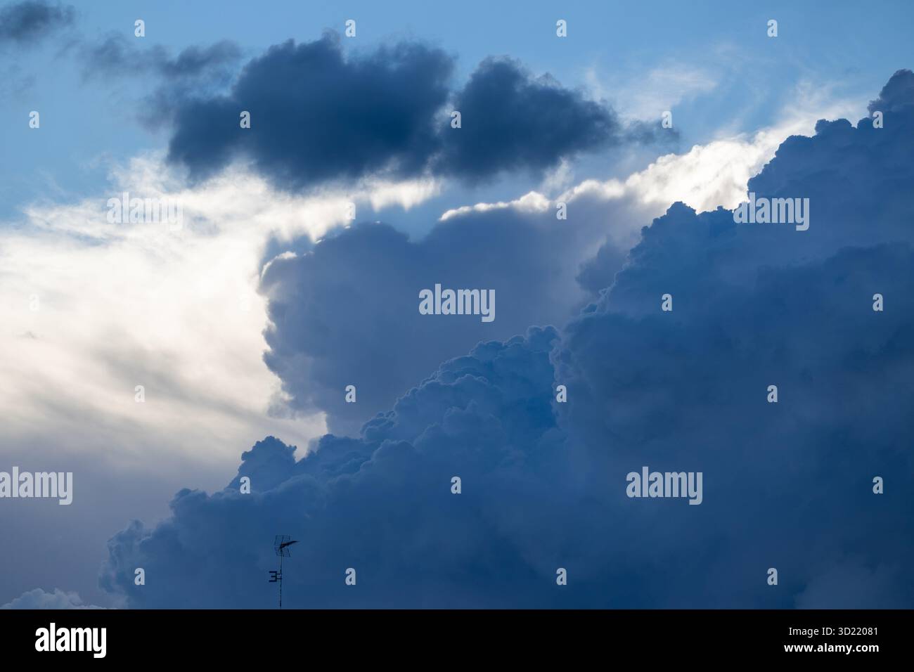 Dramatic sky with storm clouds before rain Stock Photo