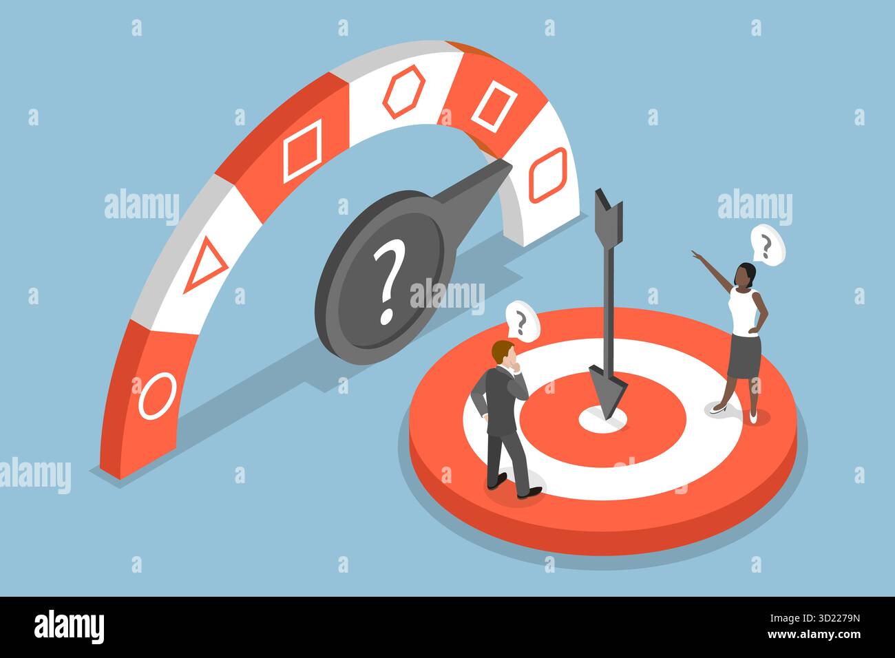 3D Isometric Flat Illustration of Choosing Of Alternatives, Decision ...