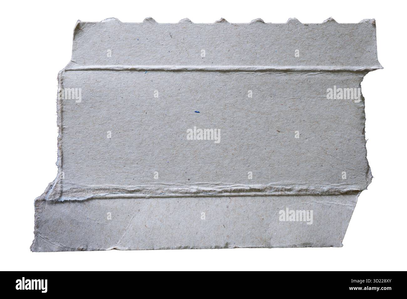 A torn grey rectangular hard paper can be used as a textbox background. Stock Photo