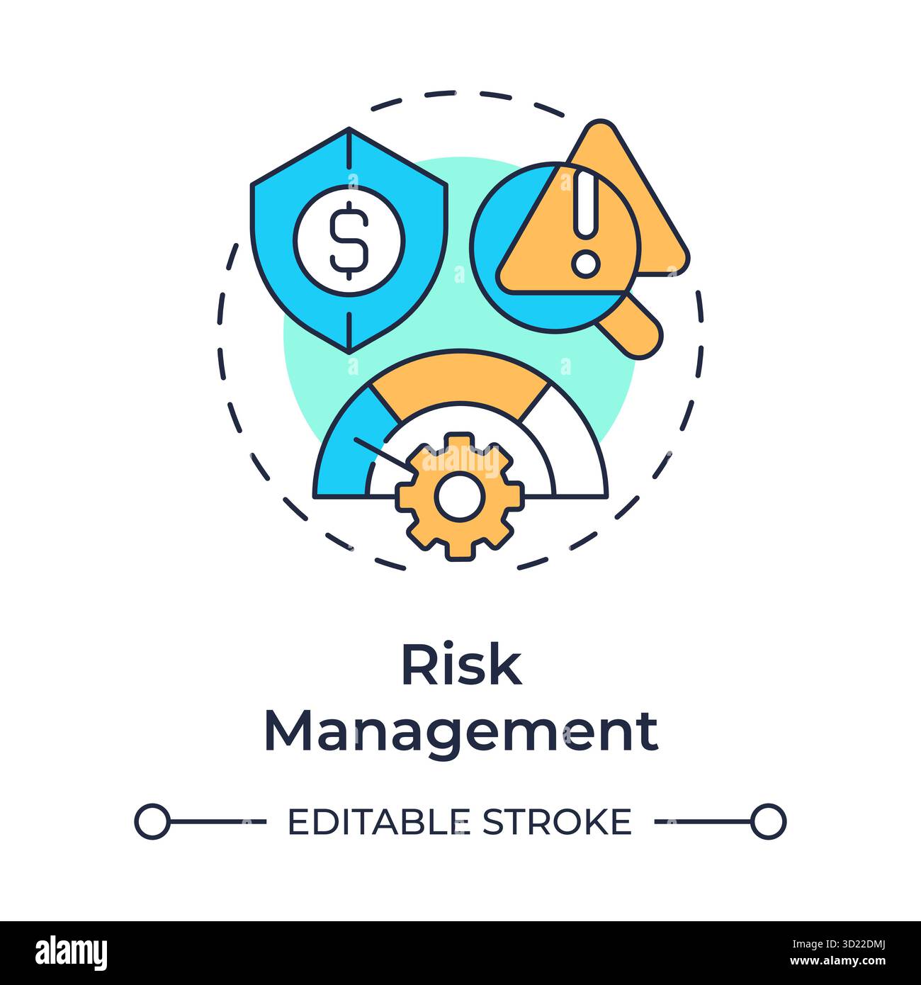 Risk management multi color concept icon Stock Vector