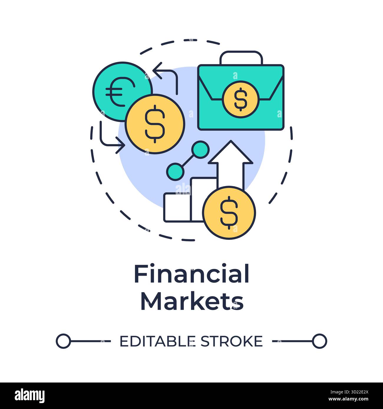 Financial markets multi color concept icon Stock Vector