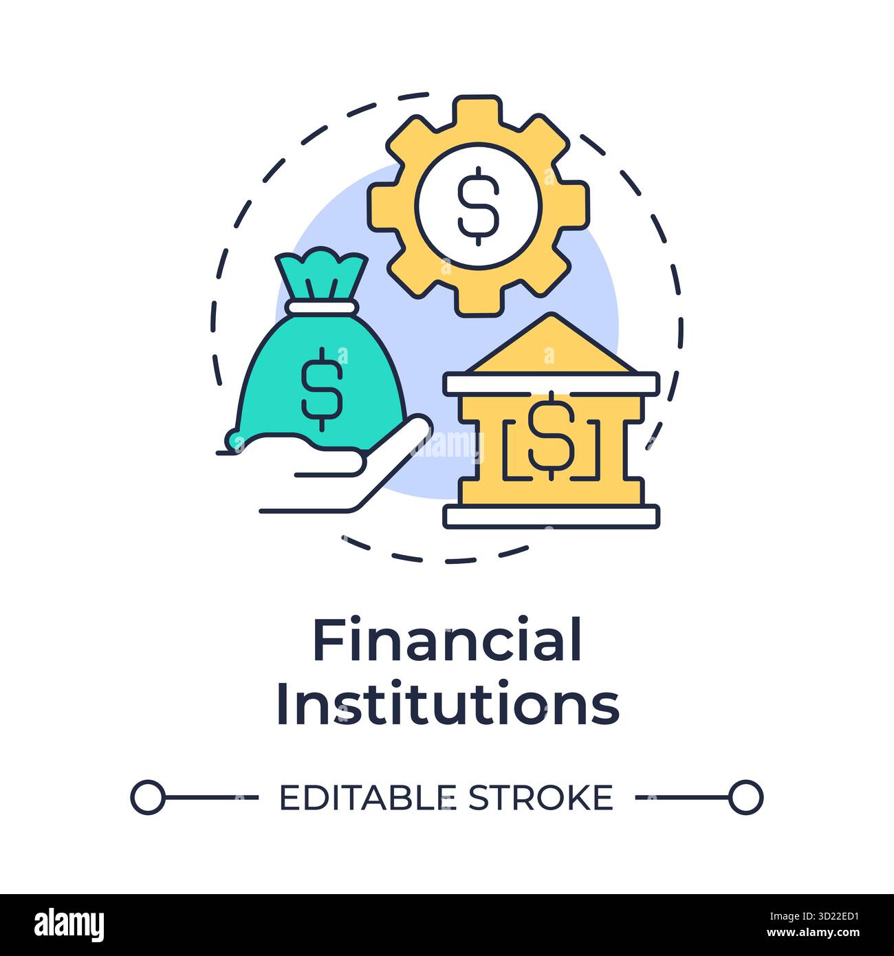 Financial institutions multi color concept icon Stock Vector