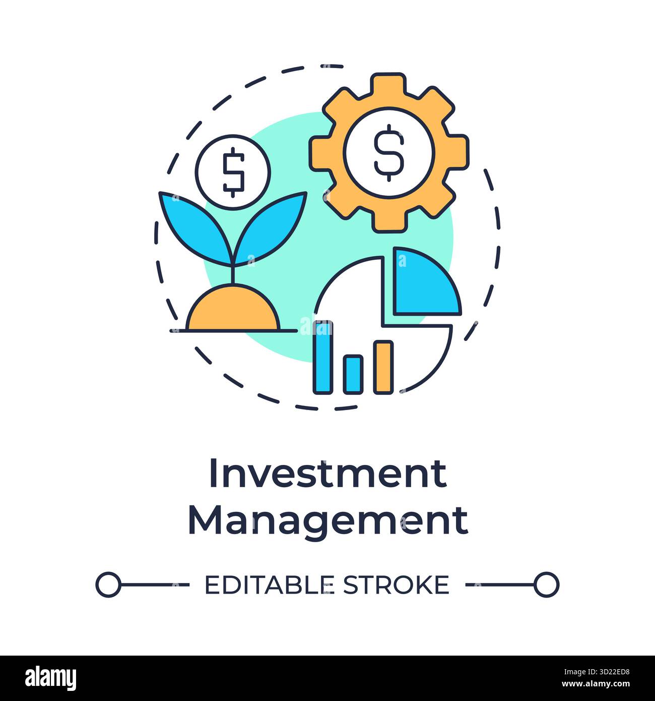 Investment management multi color concept icon Stock Vector