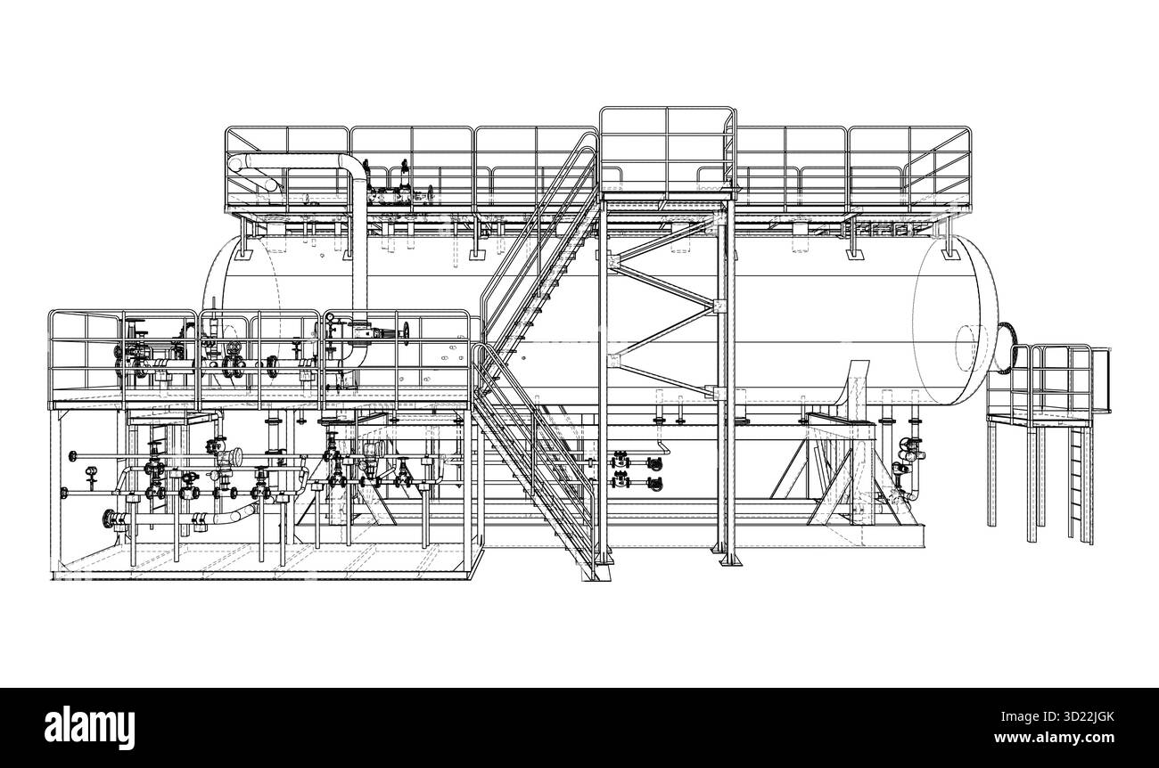 Industrial Tank Blueprint. Vector Stock Vector Image & Art - Alamy