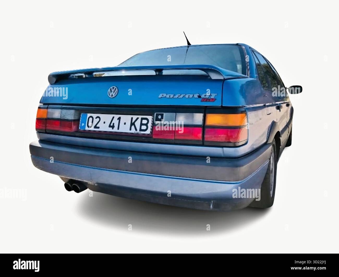 Rear view of a blue Volkswagen Passat GT G60 parked, showcasing its ...