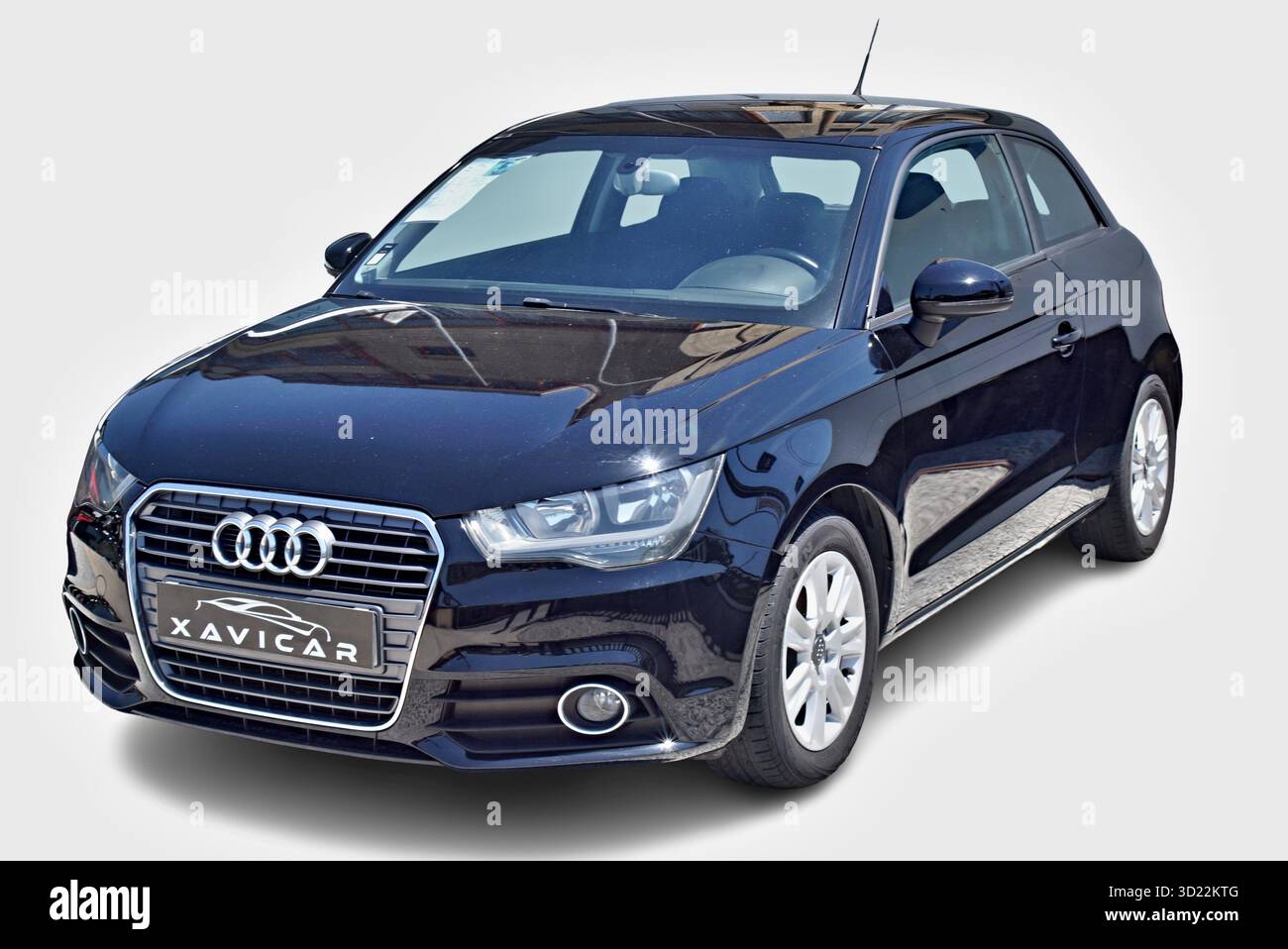 Shiny black Audi A1 showcasing modern automotive design Stock Photo