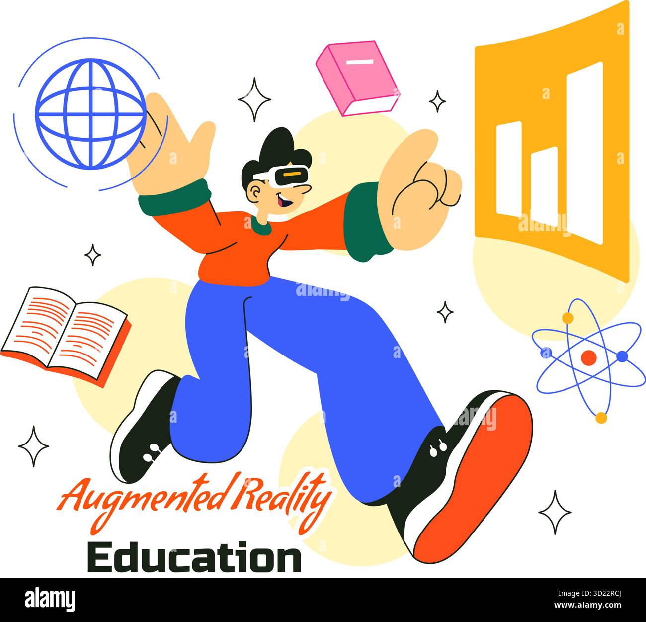Augmented Reality Education Vector Illustration Featuring AR Modern ...