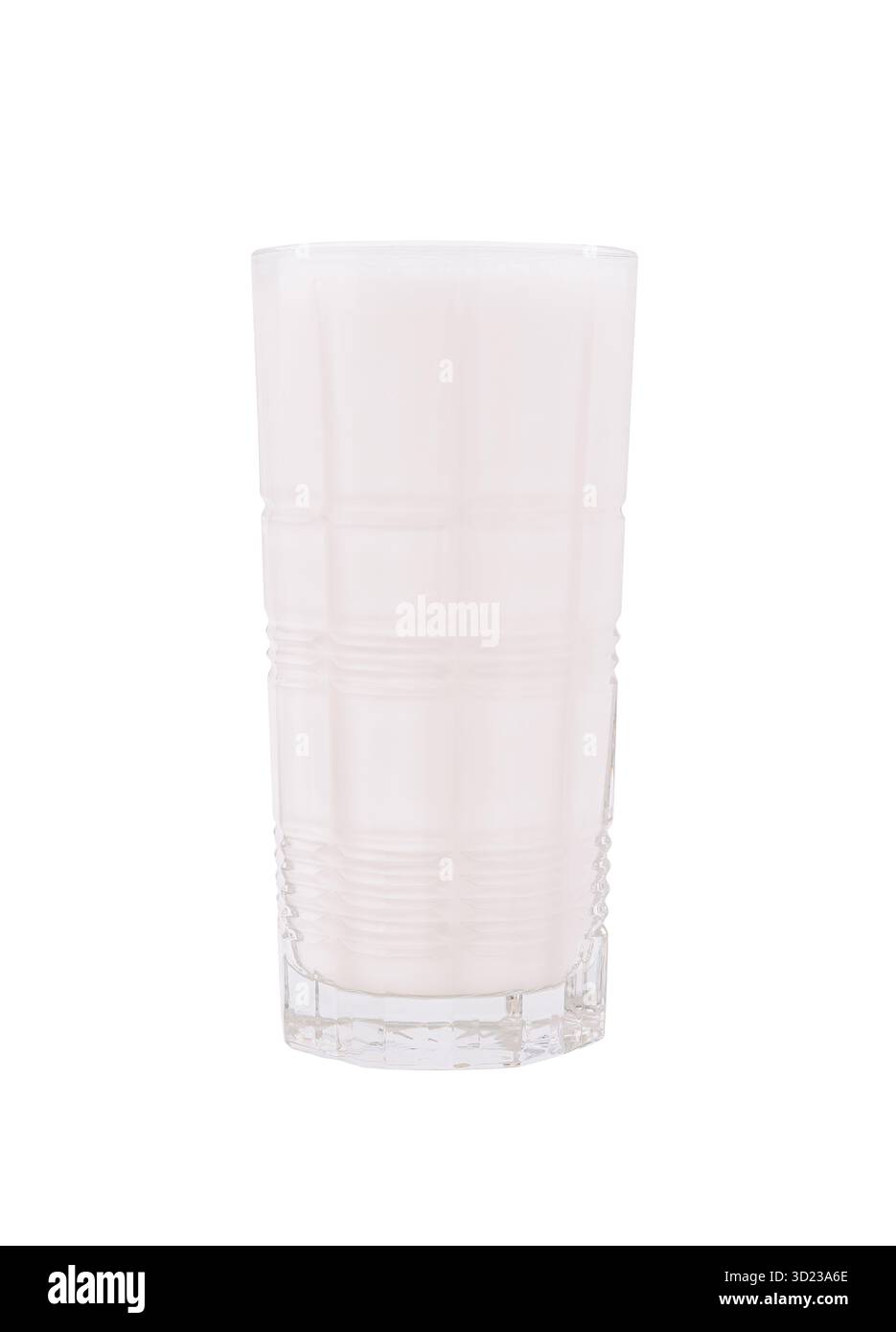 Refreshing milkshake in a glass on white background. Classic cold ...