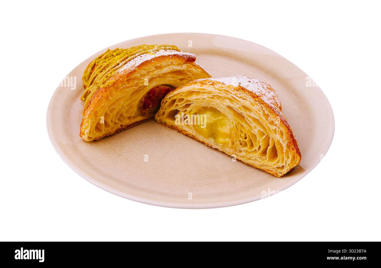 Delicious pastries split open revealing colorful and creamy fillings at ...