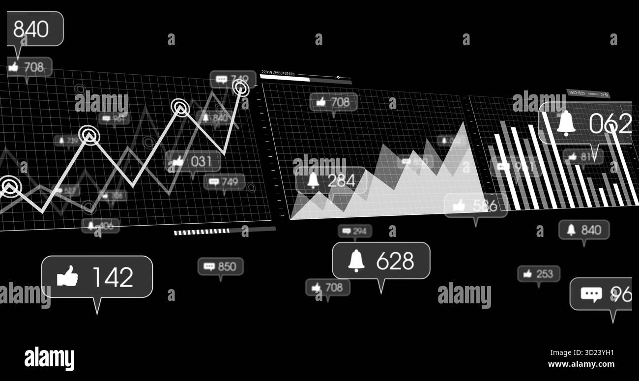 Displaying visualization chart in Black and White Stock Photos & Images ...