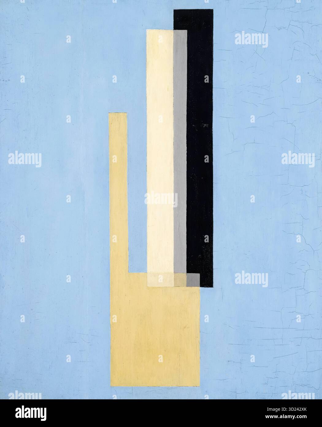 László Moholy Nagy abstract painting, Konstruktion, oil on panel, 1920-1922 Stock Photo