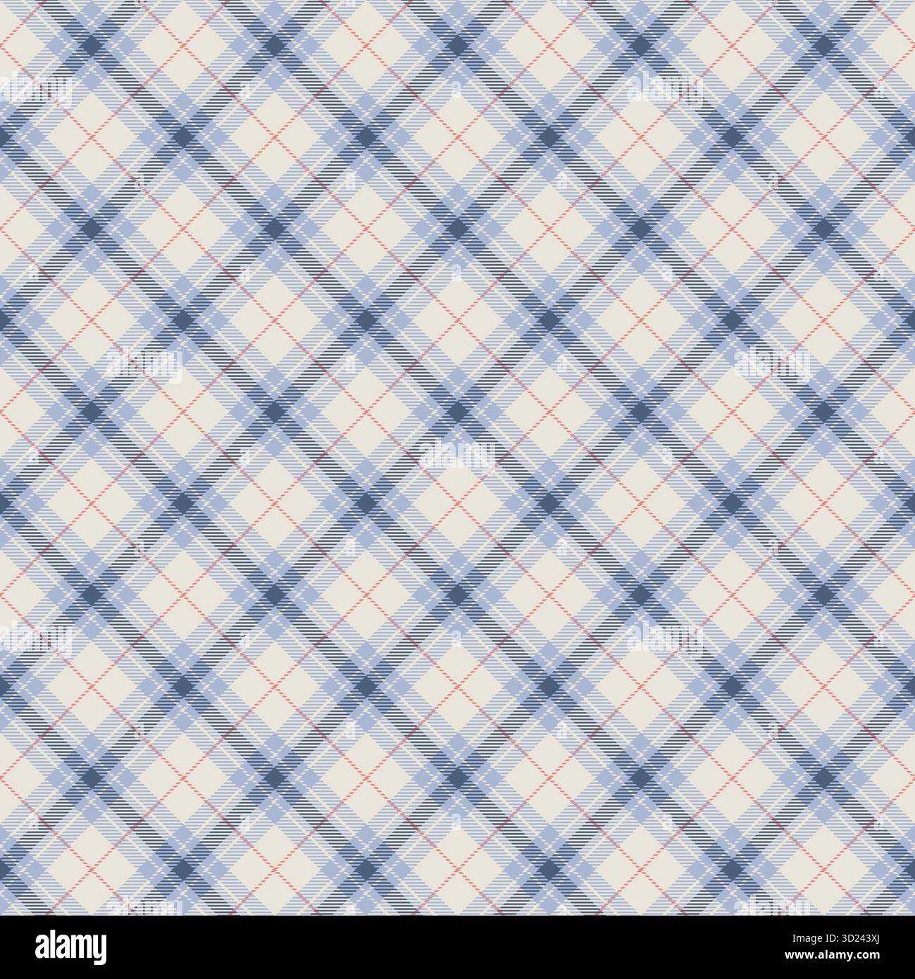 Blue Argyle Tartan Seamless Pattern Stock Vector